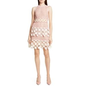 Self-Portrait 3D Floral Crochet Lace Minidress